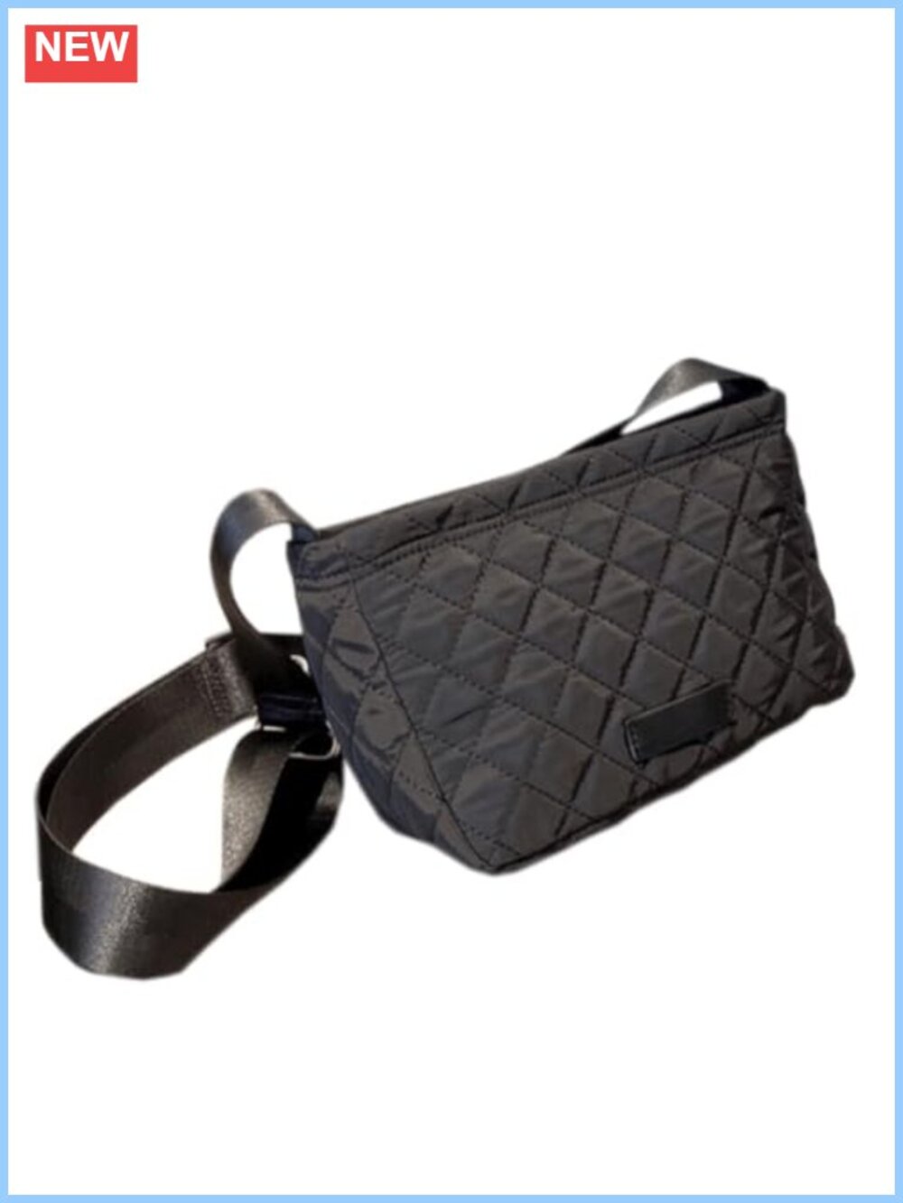 Small Quilted Puffer Crossbody Bag for Women, Lightweight Nylon Shoulder